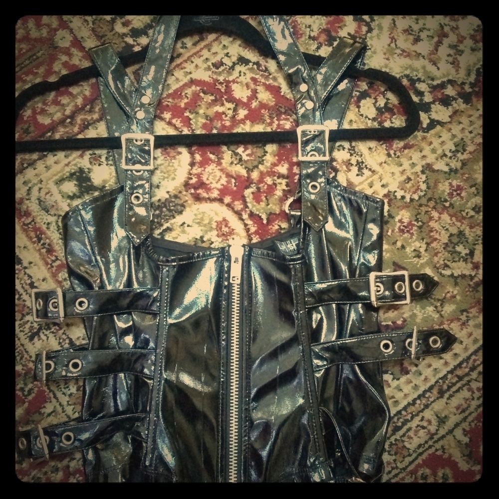 Gothic PVC/vinyl underbust corset